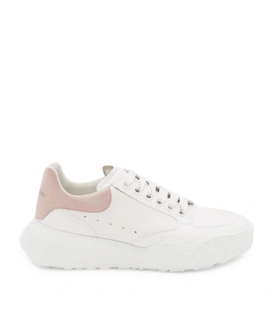 Shop Alexander Mcqueen Leather Court Sneakers In White