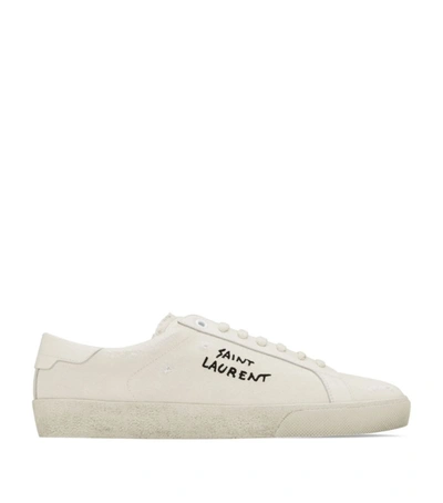 Shop Saint Laurent Canvas Court Classic Sl/06 Sneakers In White