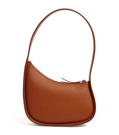 Shop The Row Leather Half Moon Shoulder Bag In Brown