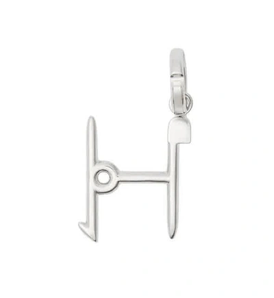 Shop Burberry Silver Kilt Pin H Alphabet Charm In Palladium