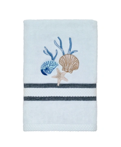 Avanti Blue Lagoon Ombre Seashells Hand Towel, 16" X 30" In Steel