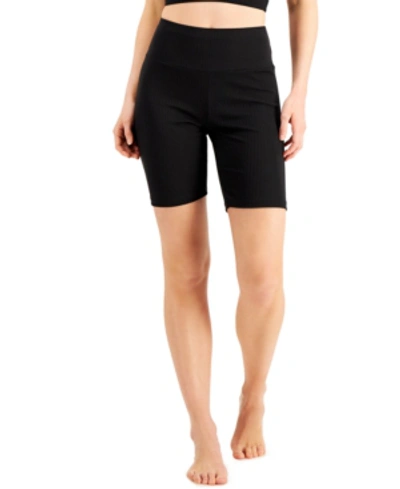 Shop Jenni Ribbed Bike Shorts, Created For Macy's In Black