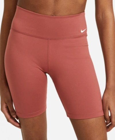 Shop Nike Logo Bike Shorts In Canyon Rust/white