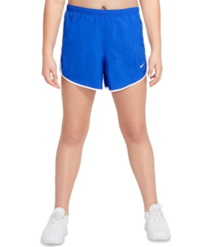 Shop Nike Big Girls Dri-fit Tempo Running Shorts, Plus Sizes In Black/white