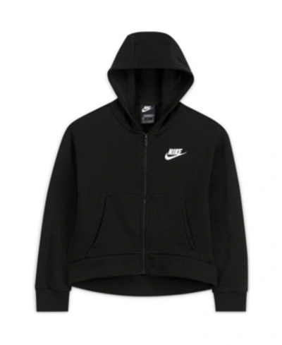 Shop Nike Sportswear Club Fleece Big Girls Full-zip Hoodie In Black 3
