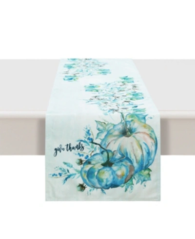 Shop Laural Home Cool Autumn Table Runner In Off White And Blue