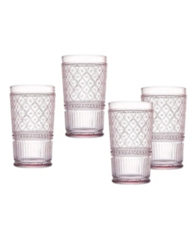 Shop Godinger Claro Highball Glasses, Set Of 4 In Pink