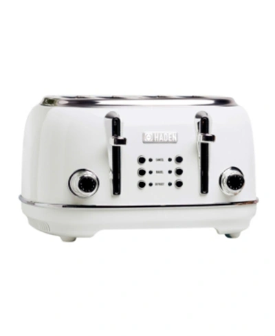 Shop Haden Heritage 4-slice, Wide Slot Toaster With Removable Crumb Tray, Browning Control, Cancel, Bagel And D In Ivory White