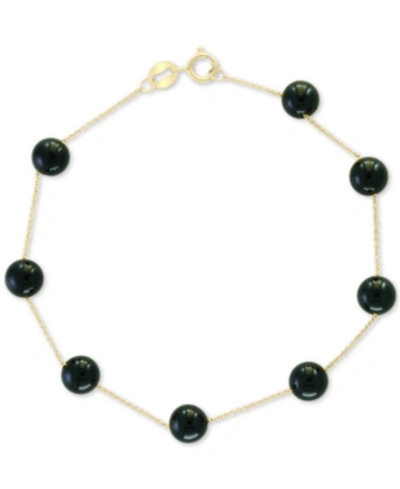 Effy Collection Effy Onyx Bead (6mm) Bracelet In 14k Gold (also In Lapis Lazuli) In Onyx