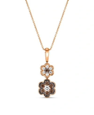 Shop Le Vian Chocolate Diamond & Vanilla Diamonds 18" Pendant Necklace (3/8 Ct. T.w.) In 14k Rose, Yellow Or Whit In Rose Gold