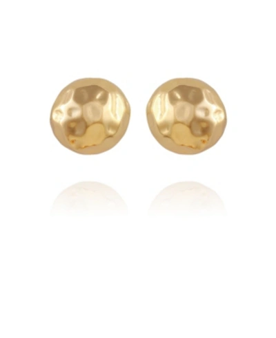 Shop T Tahari Women's Hammered Dome Stud Earring In Gold-tone