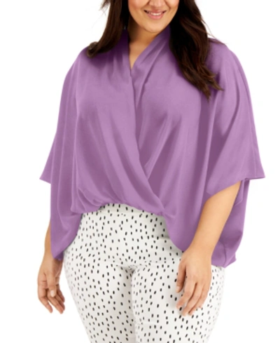 Shop Alfani Plus Size Dolman-sleeve Top, Created For Macy's In Violet Tulle