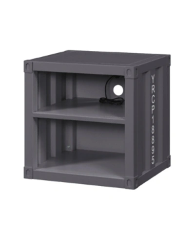 Acme Furniture Cargo Nightstand With Usb Charging Dock In Gray