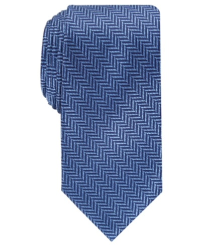 Shop Perry Ellis Men's Savin Herringbone Tie In Navy