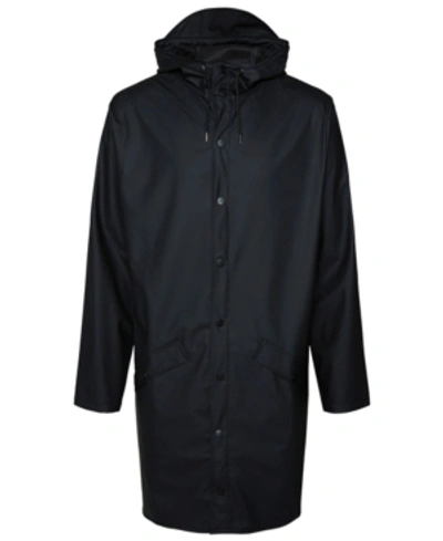 Rains Long Water-resistant Rain Jacket In Black | ModeSens
