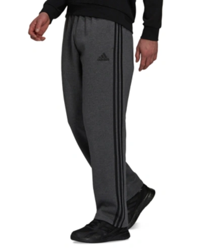 Shop Adidas Originals Adidas Men's Fleece Track Pants In Dark Grey Heather/black