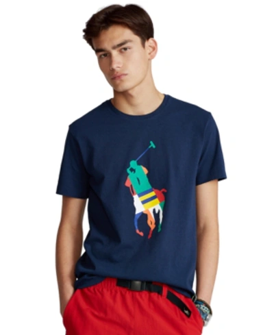 Shop Polo Ralph Lauren Men's Classic-fit Big Pony Jersey T-shirt In Newport Navy