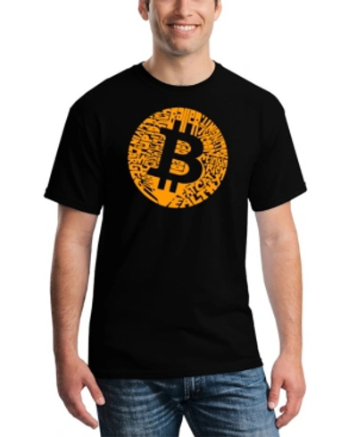 Shop La Pop Art Men's Bitcoin Word Art T-shirt In Black