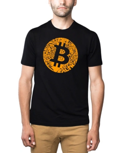 La Pop Art Men's Bitcoin Premium Word Art T-shirt In Black