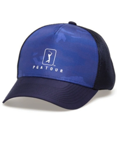 Shop Pga Tour Men's Camouflage Trucker Hat In Peacoat
