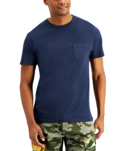Shop Sun + Stone Men's Garment-dyed Pocket T-shirt, Created For Macy's In Basic Navy