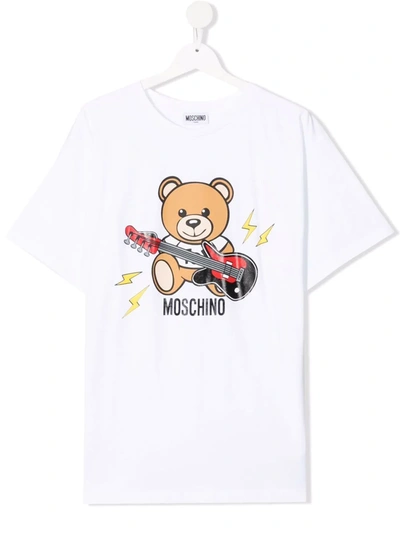 Shop Moschino Teddy-print T-shirt In White