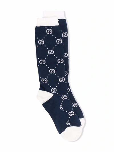 Shop Gucci Gg Supreme Socks In Blue