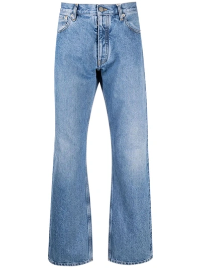 Shop Maison Margiela Mid Rise Bootcut Jeans In Blau