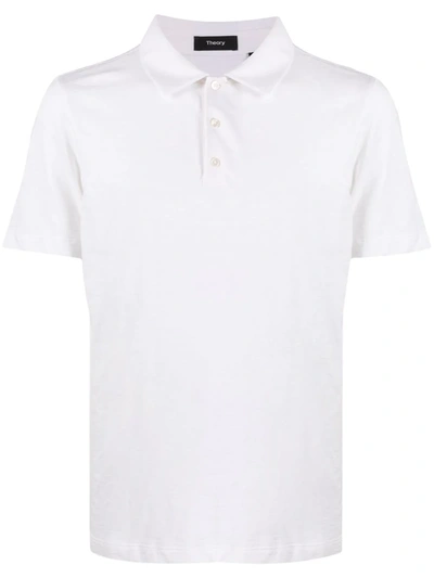 Shop Theory Basic Polo Shirt In Weiss