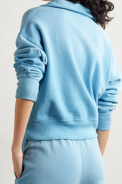 Shop Re/done + Hanes 70s Cotton-jersey Sweatshirt In Blue