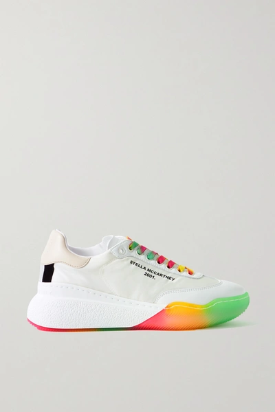 Shop Stella Mccartney + Net Sustain Loop Logo-embossed Recycled Shell And Vegetarian Leather Sneakers In White