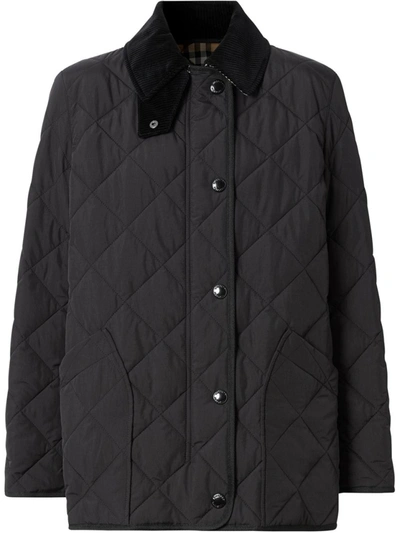 Shop Burberry Cotswold Quilted Jacket In Black