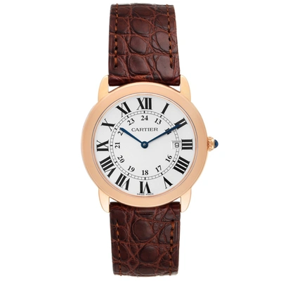 Shop Cartier Ronde Solo Large Rose Gold Steel Mens Watch W6701008 In Not Applicable