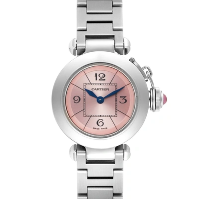 Shop Cartier Miss Pasha Steel Pink Dial Ladies Watch W3140008 Box Papers In Not Applicable