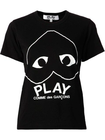 Comme Des Garçons Play Upside Down Logo Print T-shirt