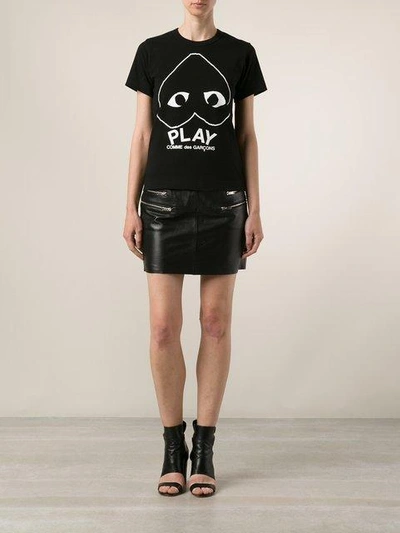 Comme Des Garçons Play Upside Down Logo Print T-shirt