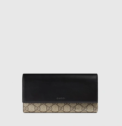 Gucci Gg Supreme Wallet In Black