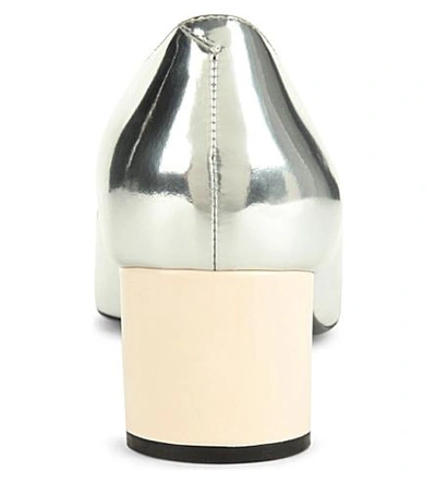 Shop Roger Vivier Decolette T45 Patent Leather Courts In Silver