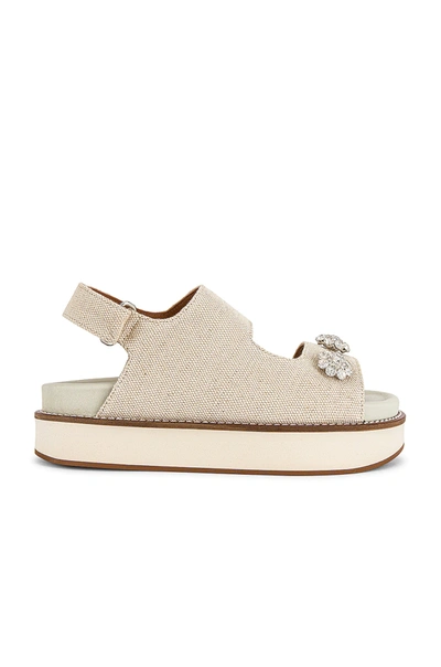 Shop Ganni Juta Sandal In 鹭白