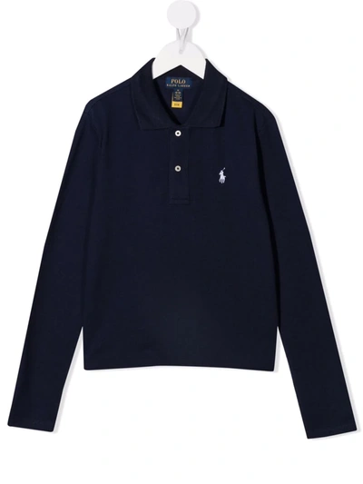 Shop Ralph Lauren Polo Poney Cotton Polo Shirt In Blue