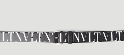 Shop Valentino Vltn Logo Printed Buckle Belt In Black
