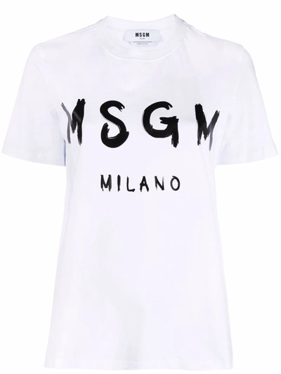 Shop Msgm T-shirt Logo In White