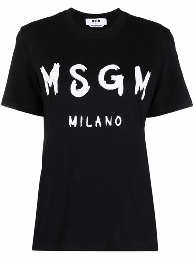 Shop Msgm T-shirt Logo In Black