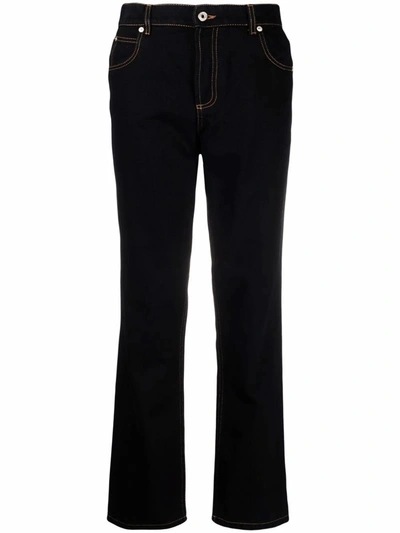 Shop Loewe Black Anagram Pocket Tapered Jeans In Nero