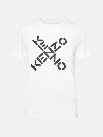 Shop Kenzo White Cotton �big X� Sport T-shirt