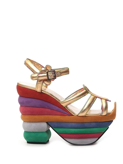 Salvatore Ferragamo Rainbow 1938 Platform Sandals In Multi | ModeSens