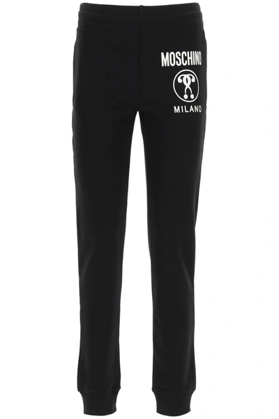 Shop Moschino Logo Print Sweatpants In Black