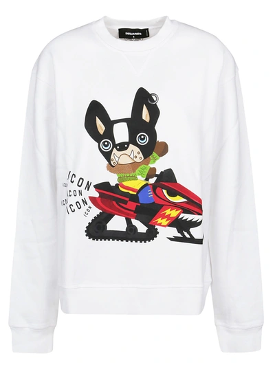 Shop Dsquared2 Dog Graphic Printed Sweatshirt In White