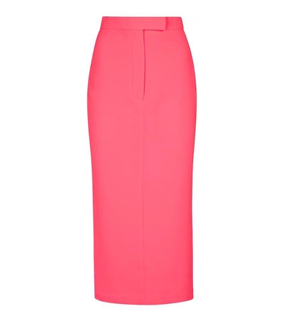 Shop Alex Perry Delany Stretch-crêpe Pencil Skirt In Pink