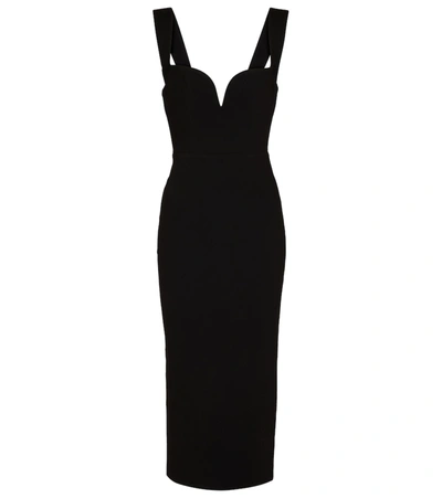 Shop Alex Perry Spencer Stretch-crêpe Midi Dress In Black